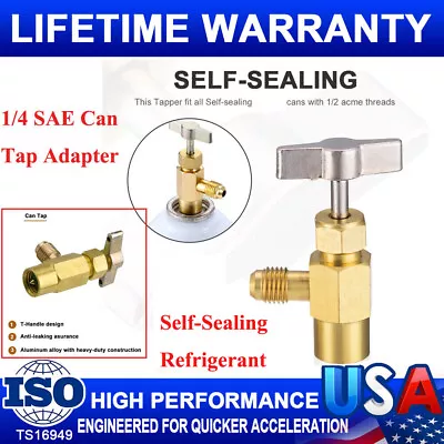 Self-Sealing Refrigerant Opener A/C Can Tap Tapper Adapter Dispensing Valve NEW • $9.99