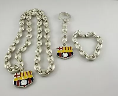 Barcelona Sporting Club BSC Bracelet Necklace & Keychain Set HEAVY 2.2 LBS • $19.25