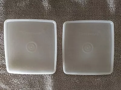 Two Vintage Tupperware Square A Way Replacement Lids/Seals # 671-3 Sheer • $14.90