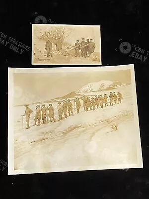 1920s Antique Photo Lot Of 2 Mt Rainier Glaciers Mountains Hiking Camping MW22 • $37.49