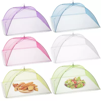 6Pcs Coloured Pop Up Food Cover Collapsible Mesh Fly Wasp Net Cake BBQ Covers US • $14.29