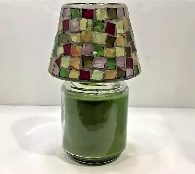 Mosaic Red Green Purple Yellow Glass Tile Candle Shade Topper • $14.99