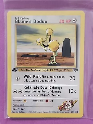 Pokemon Cards BLAINE'S DODUO 1st Edition GYM CHALLENGE  -  61/132 MINT • $4