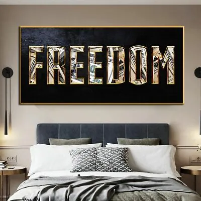 Abstract Money Dollar Freedom Canvas Wall Art Inspirational Motivation Poster • $9.50
