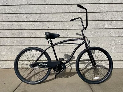 26  Man's Beach Cruiser Bike Single Speed Heavy Duty 12G Spokes Matte Black • $399.99