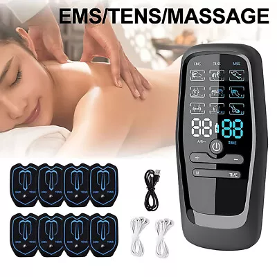 Rechargeable Powerful Tens Unit Muscle Stimulator Machine Device Electrotherapy • $17.99