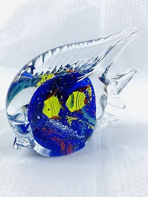 FISH In Glass Art Paperweight Aquarium Murano Style Handblown Sculpture Colorful • $24.95