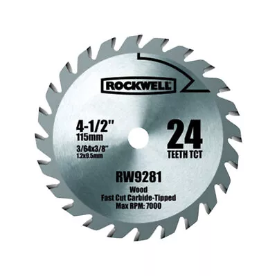 Rockwell RW9281 Tungsten Carbide Versacut Circular Saw Blade #24x4-1/2 Dia. In. • $20.17