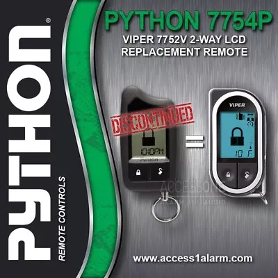 DISCONTINUED Python 7754P 2-Way LCD Replacement Remote Control NEW Viper 7752V • $169.99