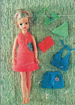 £1.99 • Buy KNITTING PATTERN Teenage Doll Sindy Barbie Clothes Beach Dress Bikini Top 11.5 
