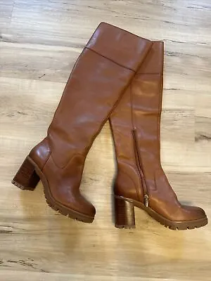 Vince Camuto “Dasemma” Caramel Leather Over The Knee Boots U.S. Size 7.5 M/38 • $74.95