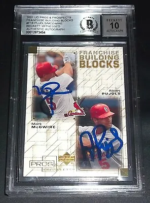 BAS BGS 10 Autograph Rc Albert Pujols Auto 2001 Rookie Signed Mark Mcgwire Auto • $900