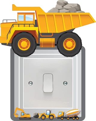£2.99 • Buy Dumper Truck Light Switch Surround Wall JCB Tractors Diggers Childrens Bedroom