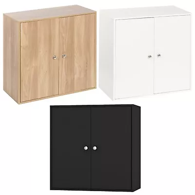 2 Tier Wooden Storage Cabinet Side Furniture Cupboard Bedroom Hallway Shelf Unit • £29.99