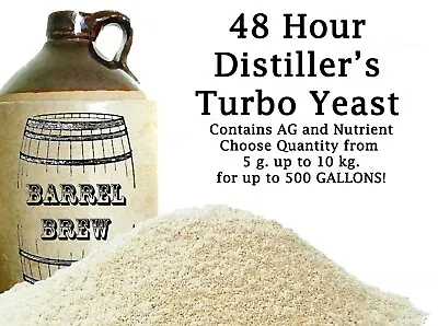 48 Hour Turbo Yeast W/ AG Moonshine Alcohol Whiskey Rum Vodka UP TO 500 GALLONS • $399.99