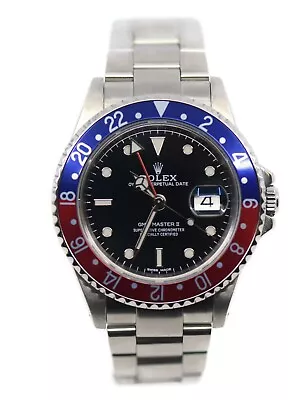 Rolex GMT-Master II Pepsi Stainless Steel Watch 16710 • $24505.60