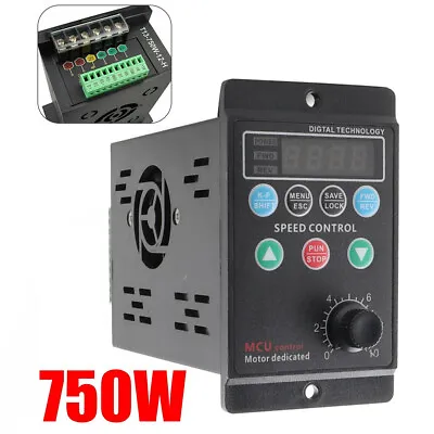 Single To 3 Phase 750W 1HP 220V Variable Frequency Drive Inverter VFD VSD 1-99HZ • $48.69