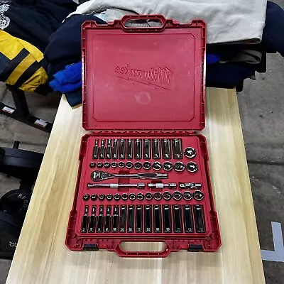 Milwaukee 3/8  Dr 56pc SAE/Metric Ratchet & Socket Mechanics Tool Set $189 MSRP • $139.98