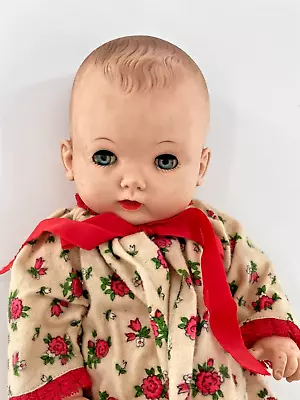 Effanbee My Fair Baby Doll Vintage Toy Christmas Gown Blue Eyes 16in Vinyl 60s • $69.99