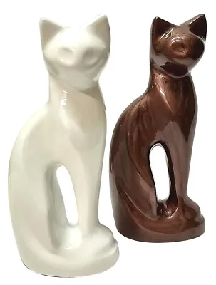 £34.99 • Buy Pet Cremation Ashes Urn Funeral Memorial Cat Figurine White And Brown Memorial 