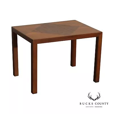 Lane Mid Century Modern Inlaid Parsons Style Square Walnut Side Table • $795