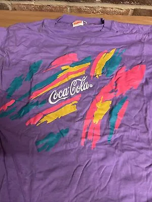 Vintage Coca-Cola Purple T-Shirt Size Large • £18.35