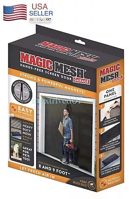 Car Garage Magnetic Screen Door Heavy Duty Magnets Mesh Curtain Fits 9 X 7 FT • $23.65