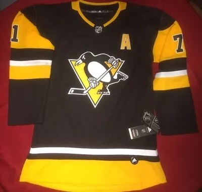 $50 • Buy NHL Pittsburgh Penguins #71 Malkin Black Adidas Stitched Jersey NWT -Youth Large