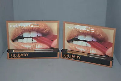 MAC Lipglass Lipgloss Oh Baby .08oz Lot Of Two New Boxed • $21.99