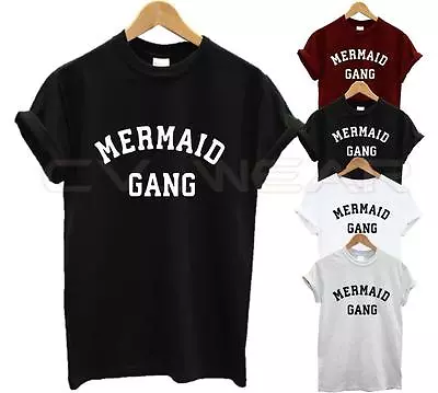 Mermaid Gang T Shirt Fashion Hipster Tumblr Part Time Mermaid Lover Animal Unise • £8.99