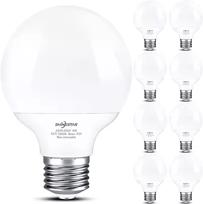 SHINESTAR 8-Pack Vanity Light Bulbs For Bathroom 120V 60W Equivalent LED G25 G • $29.41