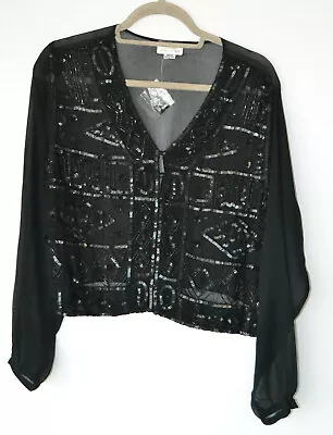 £15 • Buy BNWT - Charlotte Halton, Embroidered Sequin Button Up Blouse, Size UK 12
