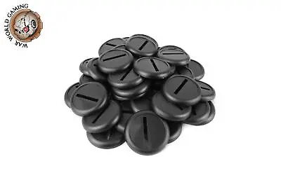 WWG | 30mm Round Slotted Plastic Bases With Lip | For 28mm Wargaming Miniatures • £4.99