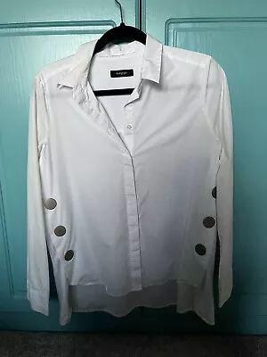 M&S Autograph White Cotton Tailored Shirt Blouse UK 12 Used • £10