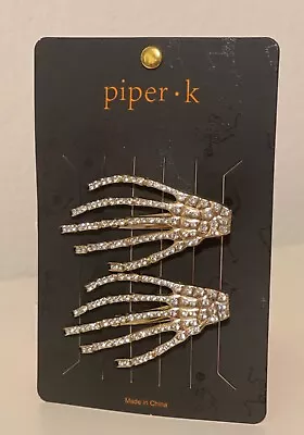 New Piper K Skeleton Hand Halloween Hair Clips • $13