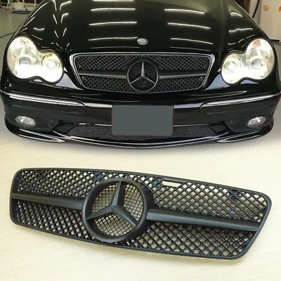 Matte Black For Mercedes Benz C-Class W203 Front Grill 01-07 C200 C240 C280 C320 • $170.04