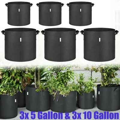 £8.99 • Buy 6x Vegetable Planter Container Pot 5/10 Gallon Potato Grow Bags Tomato Plant Bag
