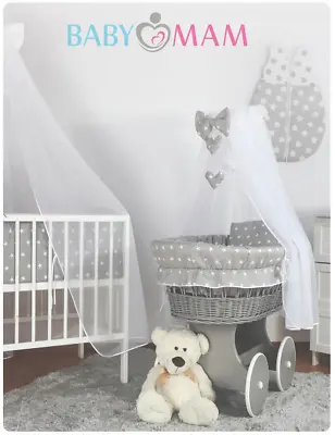 £69.99 • Buy Baby Bedding Set To Fit Moses Basket Wicker Crib Pillow Duvet
