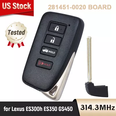 For Lexus ES300h ES350 GS450 2013 - 2018 Smart Key Keyless Remote Fob HYQ14FBA  • $38.62