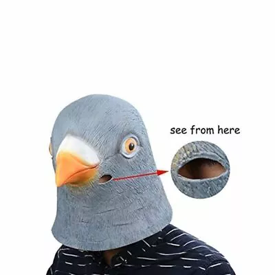 Costume Halloween Funny Party Latex Pigeon Head Horror Mask Prop Animal Toy AU • $14.24