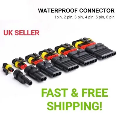 Car Waterproof Electrical Wire Cable Automotive Connector 1-6Pin Way Plug Kit • £2.99