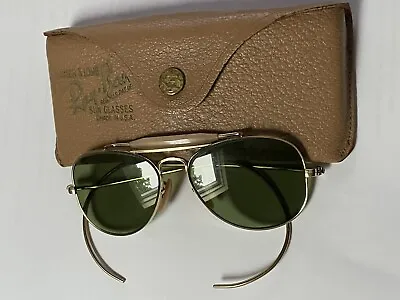 Vintage 40s Ray Ban B&L Aviator Childs Kids Youth 1/10 12k GF Sunglasses W/Case • $512.23