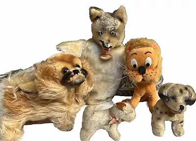 Vintage 1950s STEIFF Lot Loopy Wolf Puppet Peky Mohair German Dog Stuffed Animal • $49.99