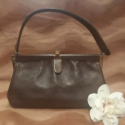 Vintage La France Handbag Purse Brown Pebble Grain Leather • $42.90