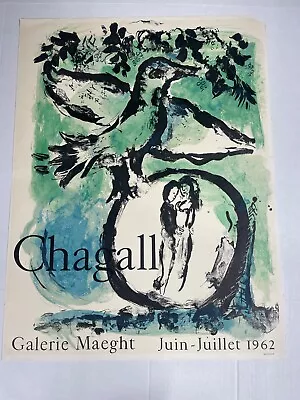 Original Exhibition Poster Marc Chagall 1962 Galerie Maeght MOURLOT • $181.99
