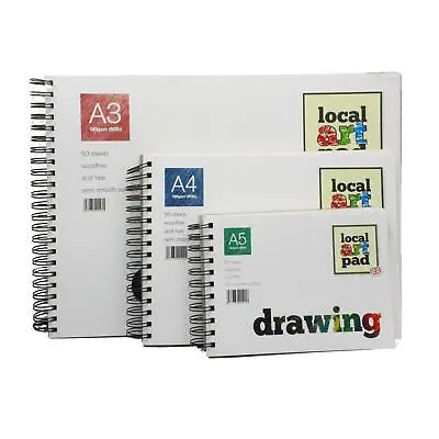 £7.32 • Buy Drawing Sketching Paper Pads Local Art Pad 190gsm A3 A4 A5 Spiral Bound