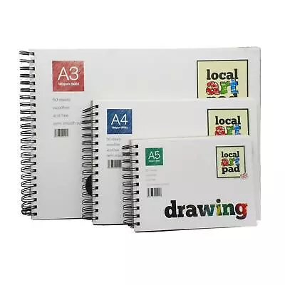 £7.32 • Buy Drawing Sketching Paper Pads Local Art Pad 190gsm A3 A4 A5 Spiral Bound