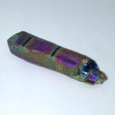 Titanium Aura Rainbow Quartz Crystal Point Chakra Healing 44mm 7g (ad) • £3.75