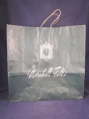 MARSHALL FIELD'S Paper Shopping Bag Green & Light Green 15.5  Tall X 16  X 6  A • $9.95