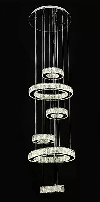 Modern Large K9 Crystal Led Stairs Chandeliers For Hallway living 7614 • £90